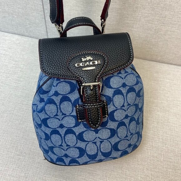 COACH denim mini backpack - Picture 1 of 8